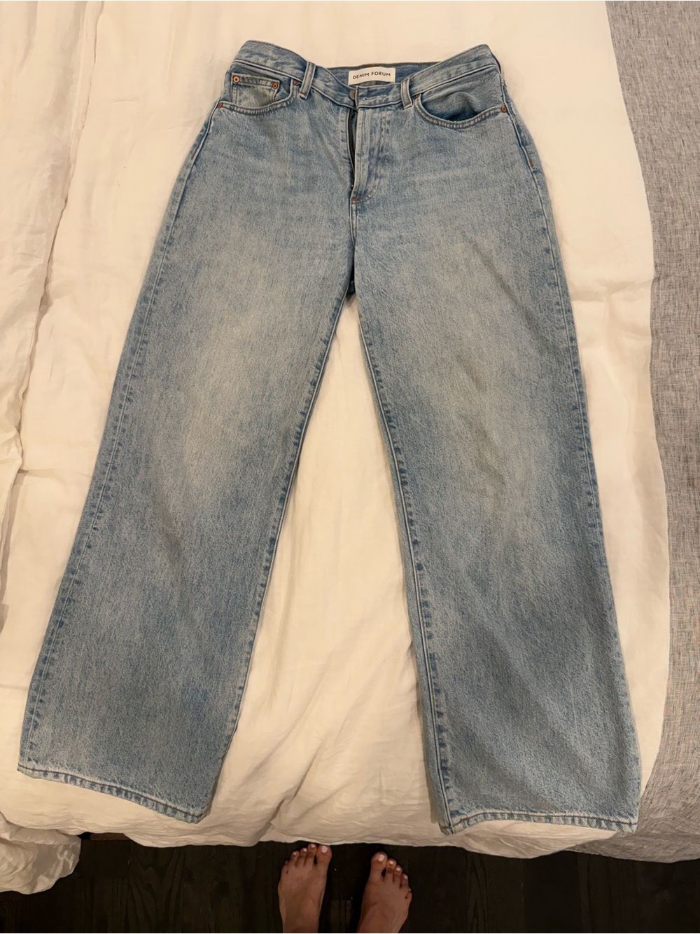 Denim Forum Farrah high rise wide leg jeans
